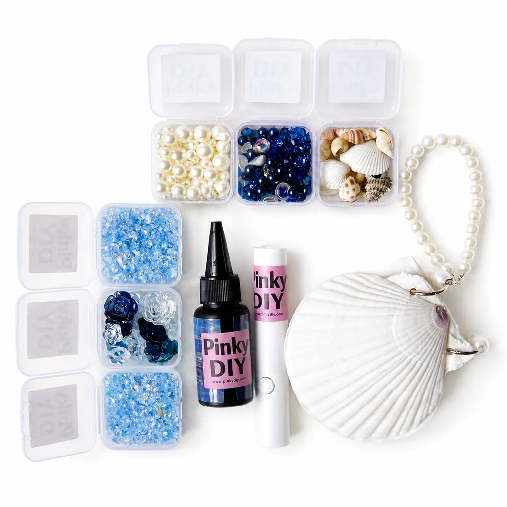 Real Shell Notebook Decorating Kit | Rhinestone Mermaid Journal