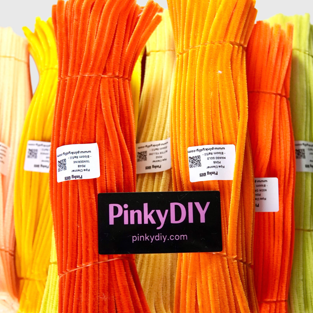 Yellow & Orange Pipe Cleaner Stems (Butter, Lemon & Golden Yellow) - for DIY Crafts