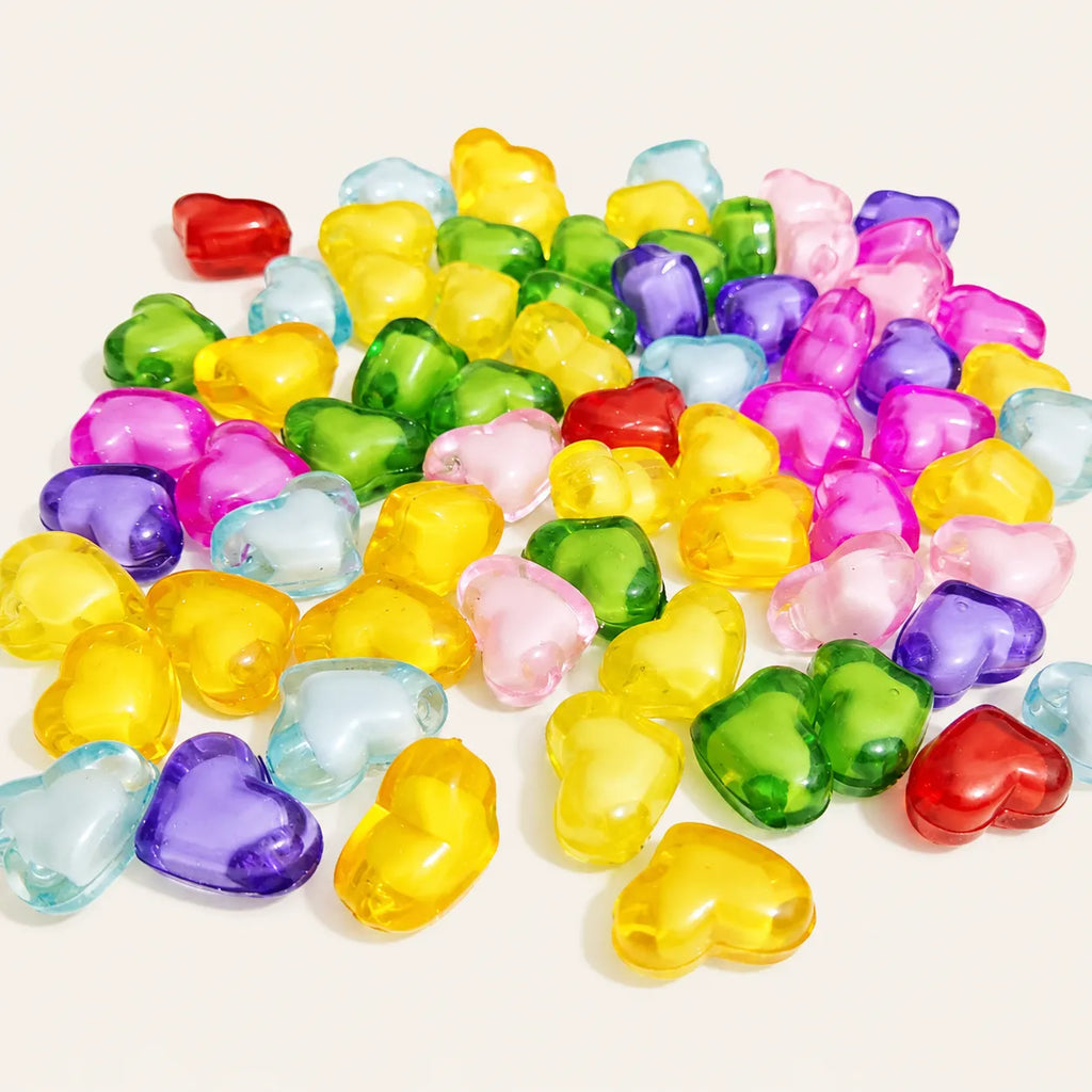 Rainbow Dopamine Jelly Heart Beaded Shoulder Bag DIY Kit – Colorful Translucent Acrylic Handbag