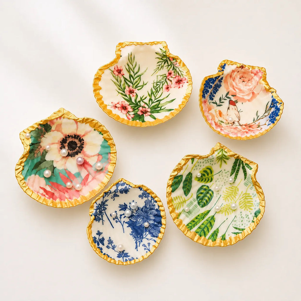 Decoupage Seashell Trinket Dish DIY Kit