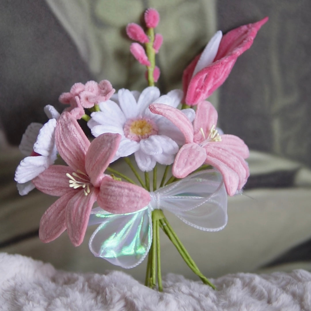 Pink Spring Small Flower Bouquet DIY Kit – Calla Lily, Tulip & Gerbera