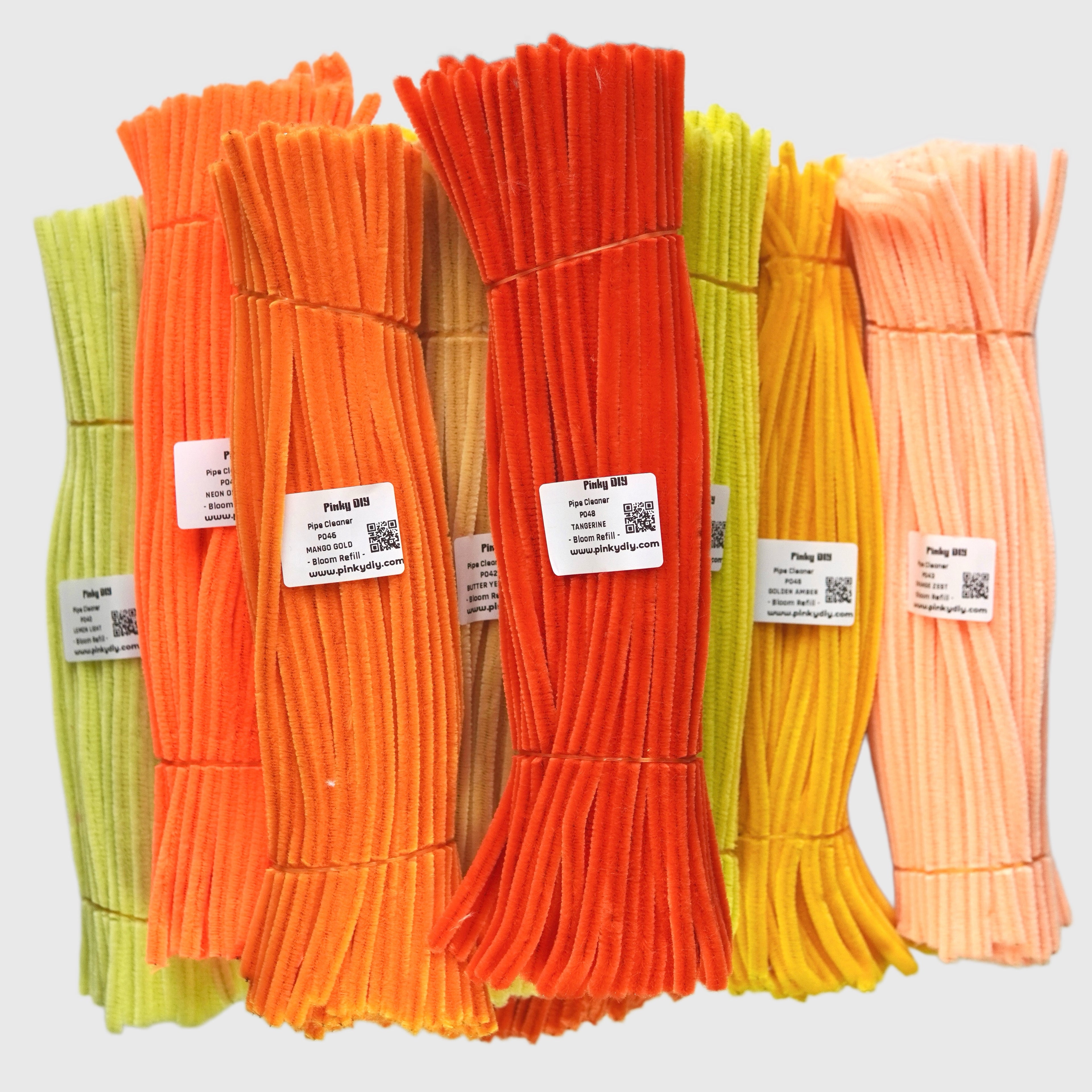 Yellow & Orange Pipe Cleaner Stems (Butter, Lemon & Golden Yellow) - for DIY Crafts