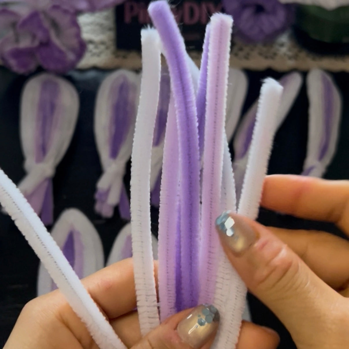 Lavender Violet/Purple DIY Pipe Cleaner Flower Bouquet Kit – Beginner Friendly Craft