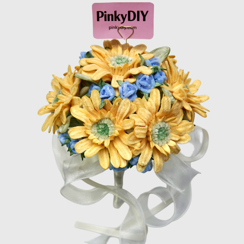 Spring Daisy Bouquet DIY Kit (Yellow & Blue Floral)