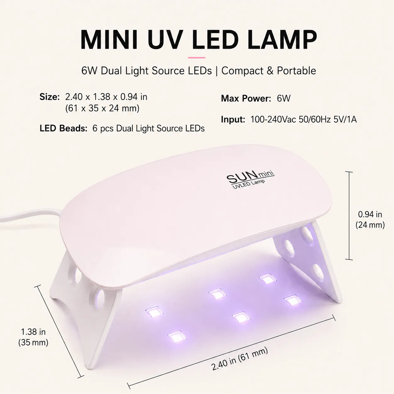 Foldable UV LED Lamp for Rhinestone & UV Glue Crafts