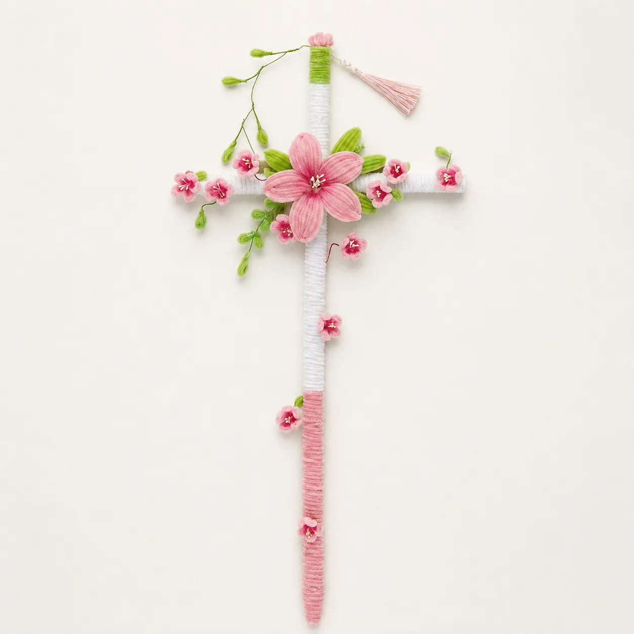 Blossom Pipe Cleaner Flower Sword DIY Kit – Pink, Green & White