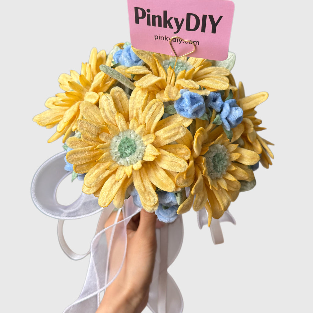 Spring Daisy Bouquet DIY Kit (Yellow & Blue Floral)