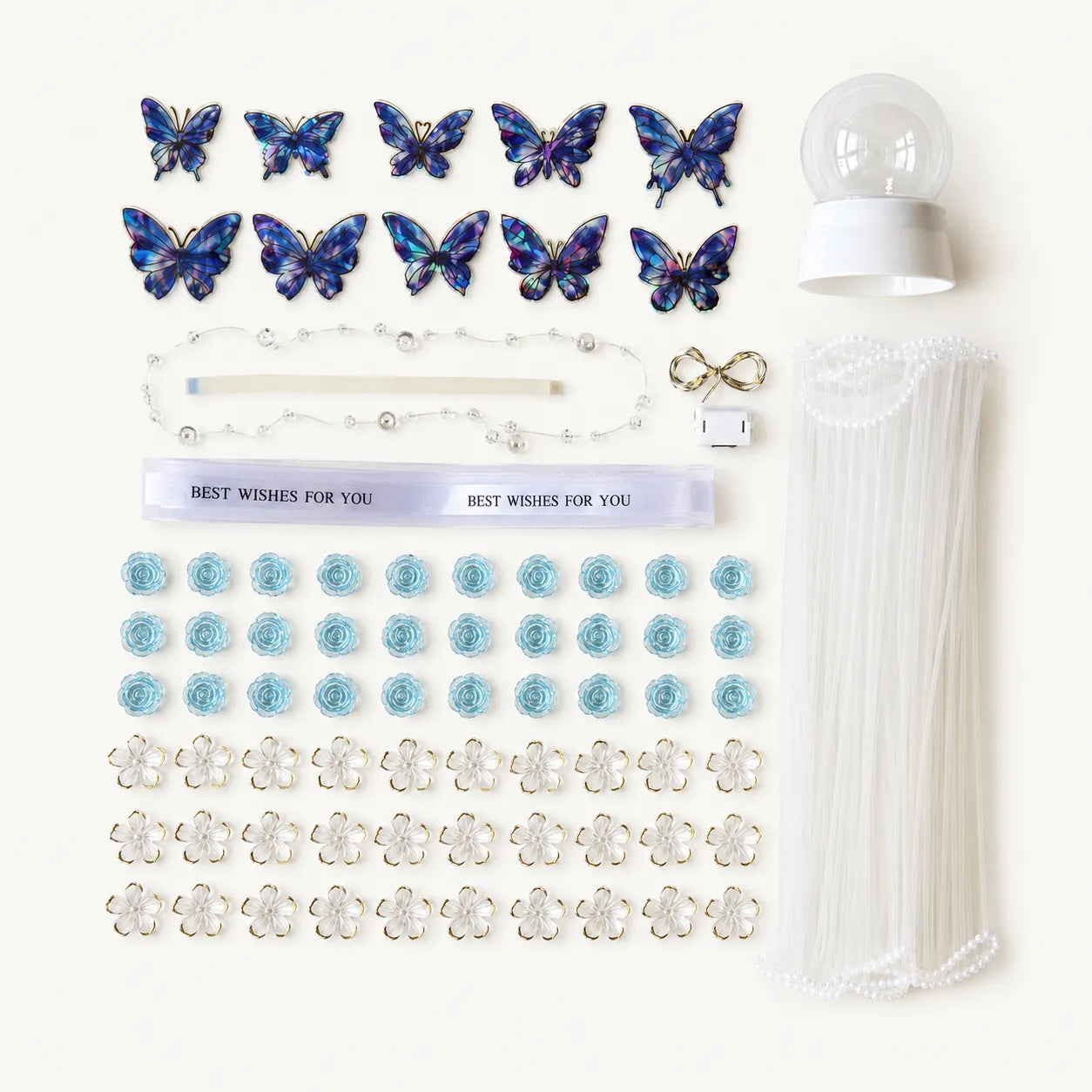DIY Crystal Rose & Butterfly Fairy Globe Night Light Lamp Kit