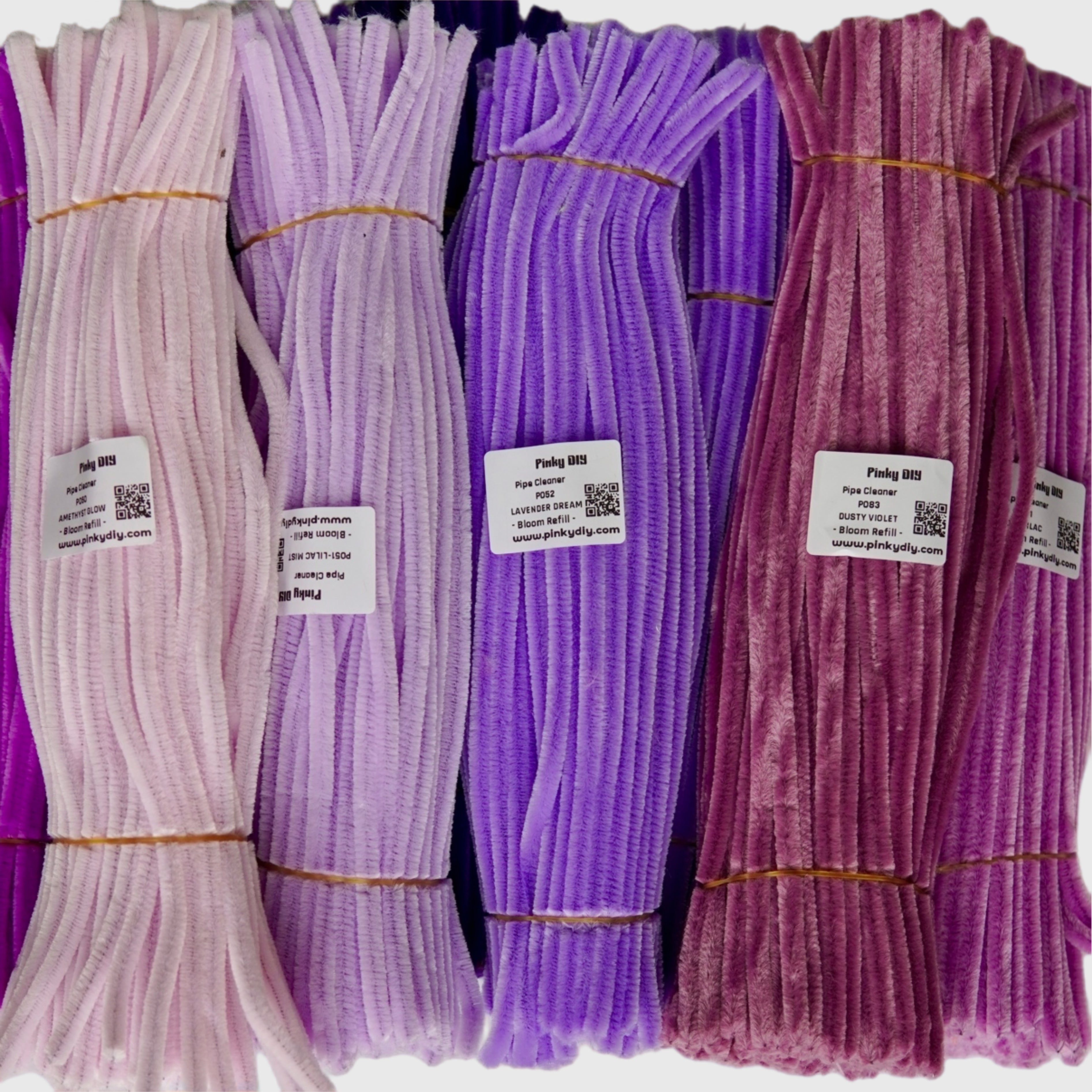 Purple Pipe Cleaner Stems (Lavender, Lilac & Deep Purple) - for DIY Crafts