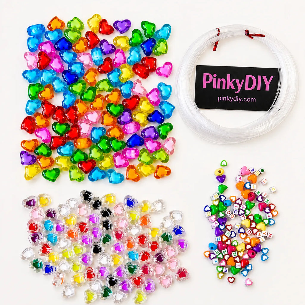 Rainbow Dopamine Jelly Heart Beaded Shoulder Bag DIY Kit – Colorful Translucent Acrylic Handbag