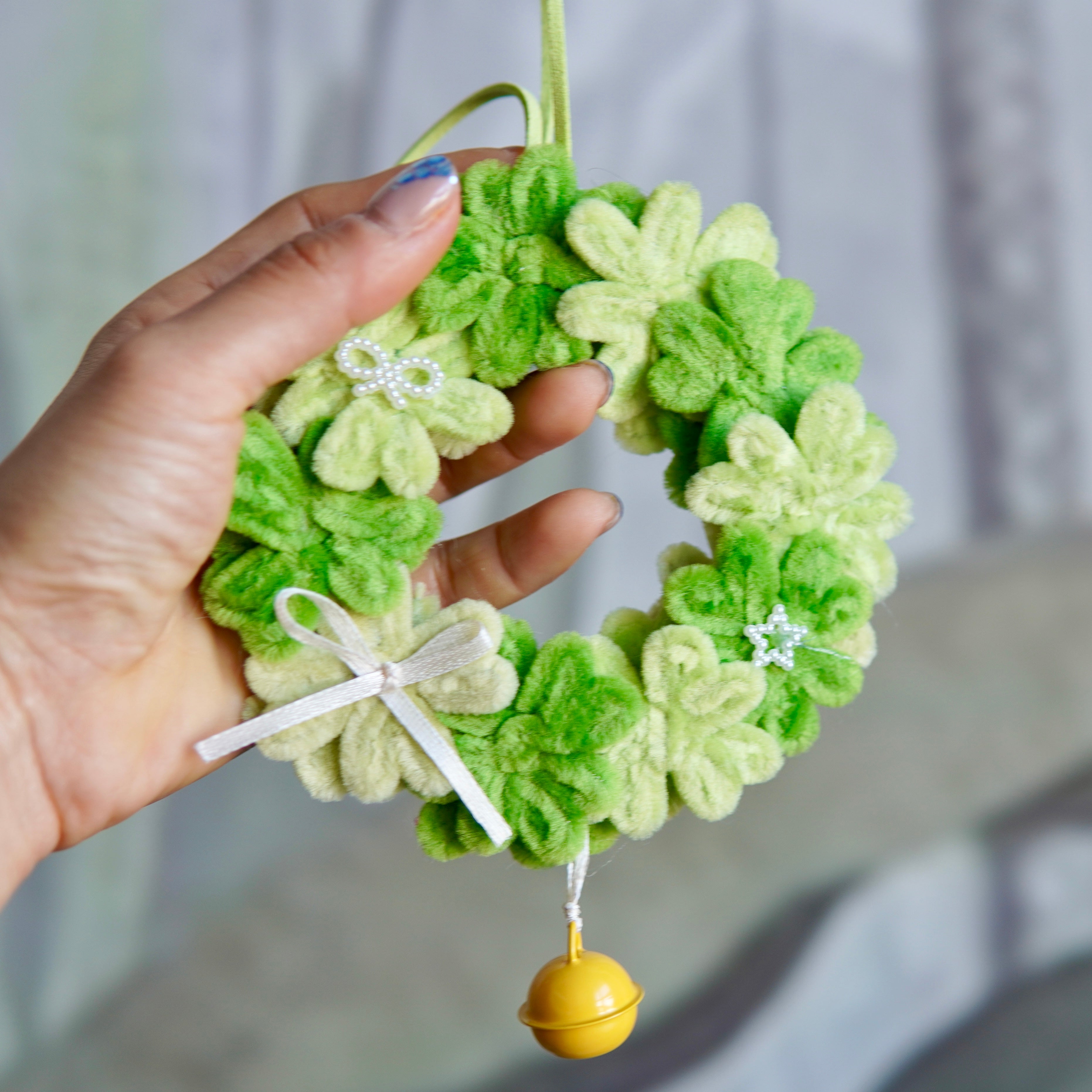 Pipe Cleaner Four-Leaf Clover Wreath DIY Kit – Lucky Clover Bag Charm Craft