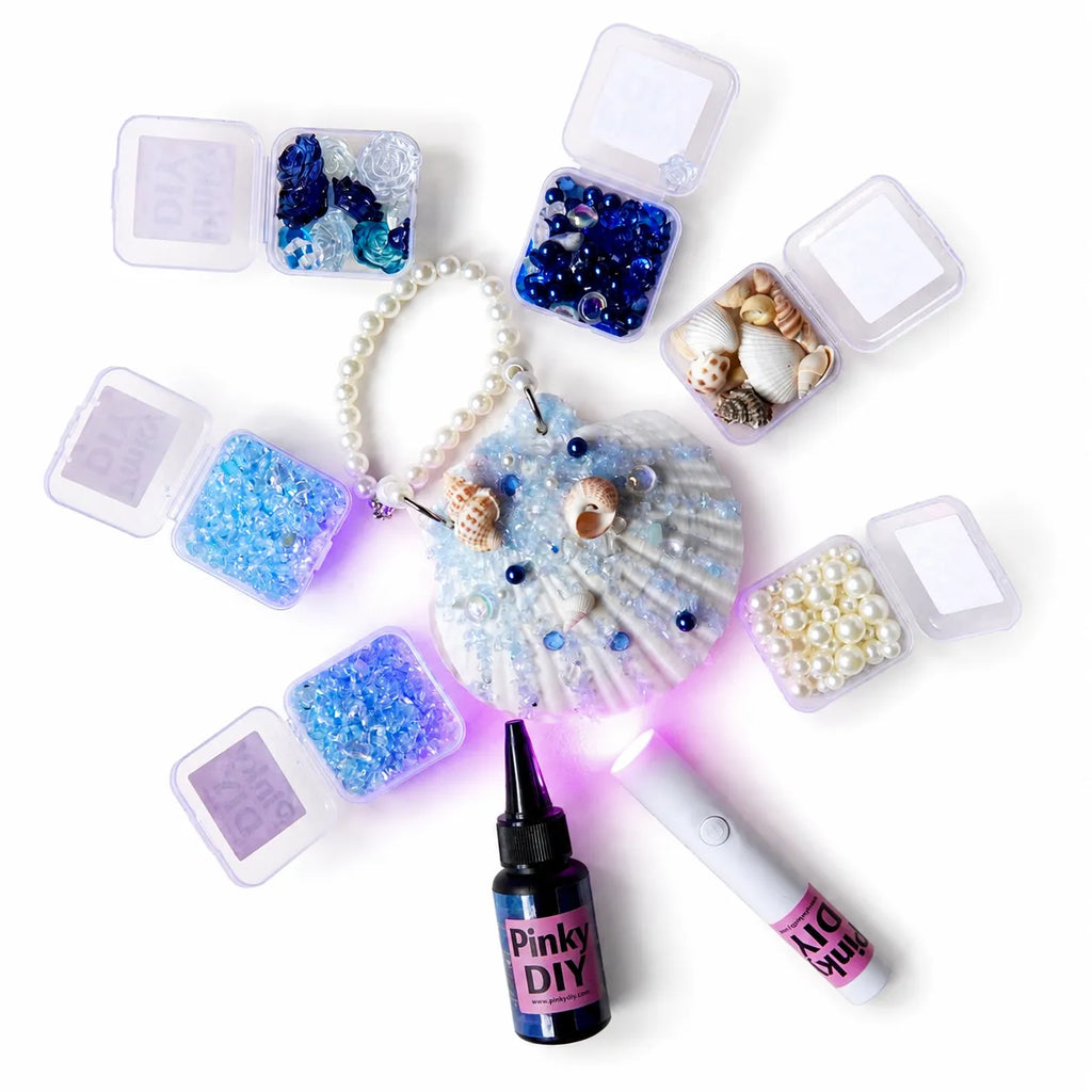 Real Shell Notebook Decorating Kit | Rhinestone Mermaid Journal