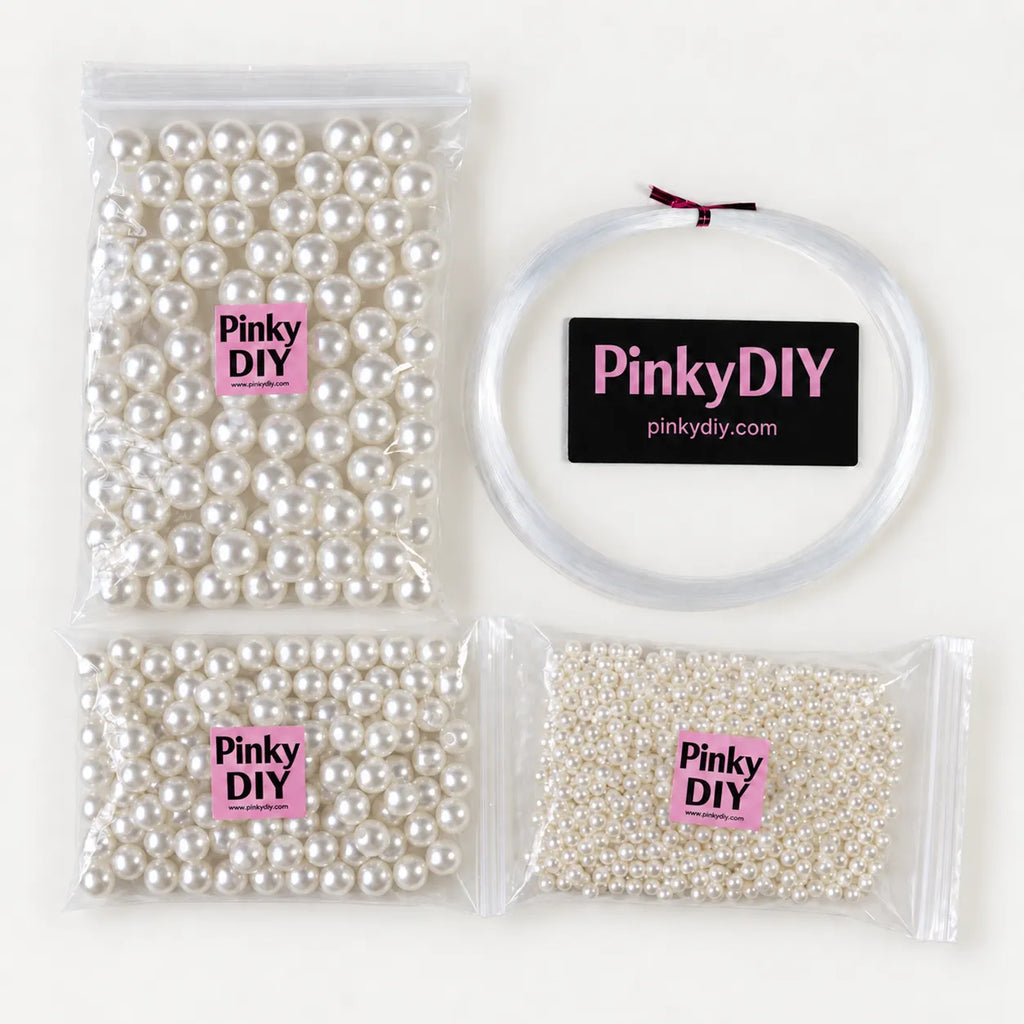 Ivory Faux Pearl Shoulder Bag DIY Kit – Beaded Bag Making Kit