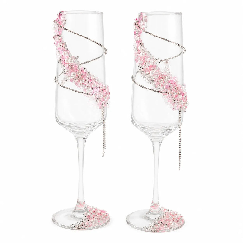 DIY Crystal Rhinestone Butterfly Toast Champagne Flute Kit