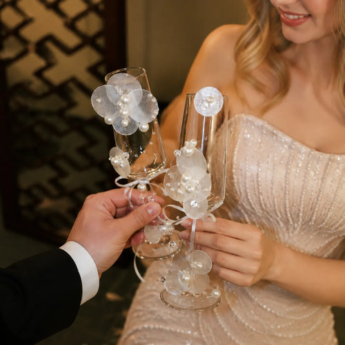 Custom Bedazzled Champagne Flutes Set – Rhinestone Toast Glasses