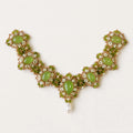 Intricate Green & Gold DIY Bead Necklace Kit with Agate, Faux Pearls & Rhinestone Accents