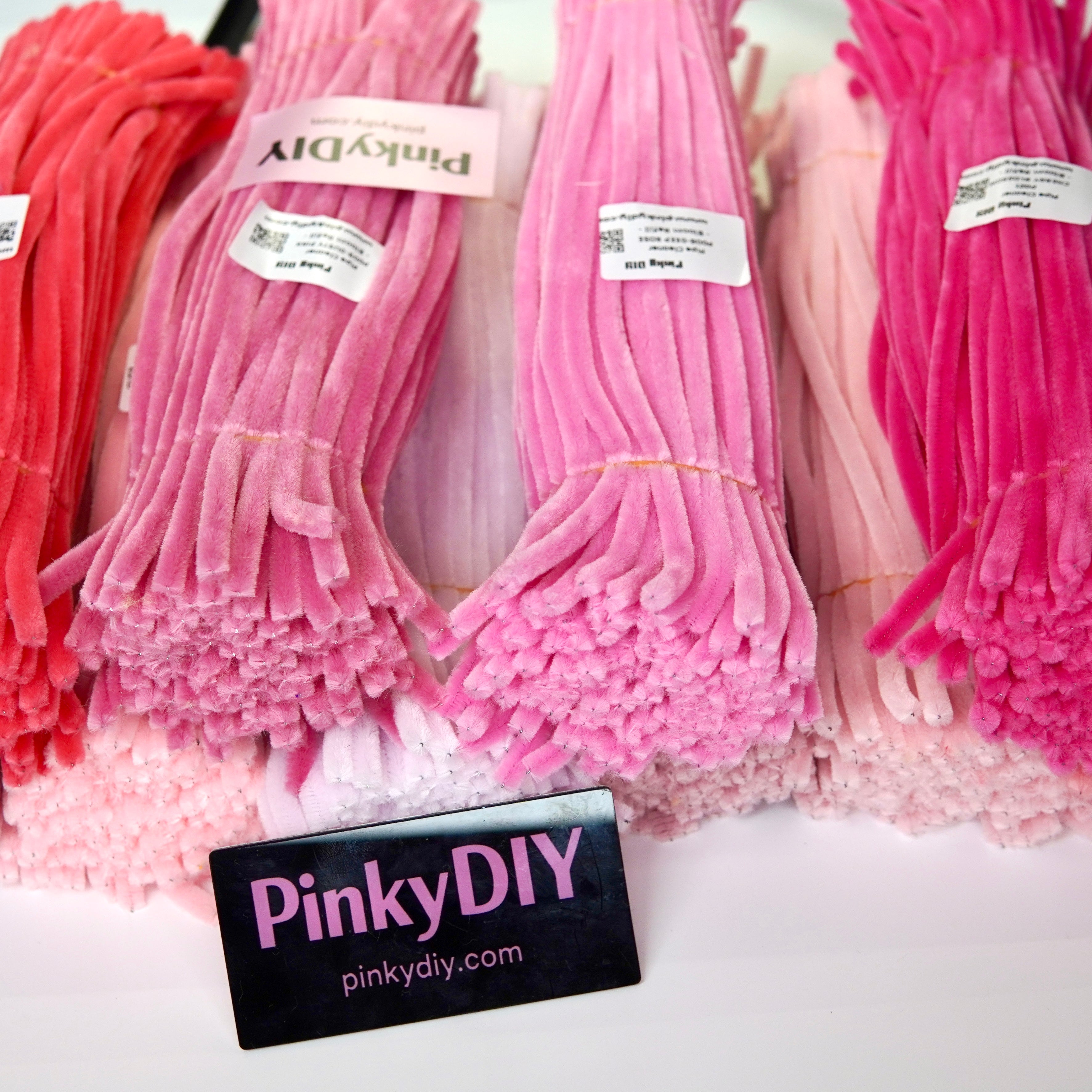 Pink Pipe Cleaner Stems (Blush, Rose & Baby Pink) | DIY Craft Supplies