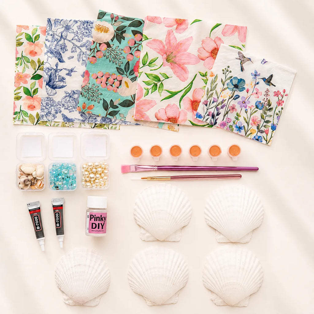 Decoupage Seashell Trinket Dish DIY Kit