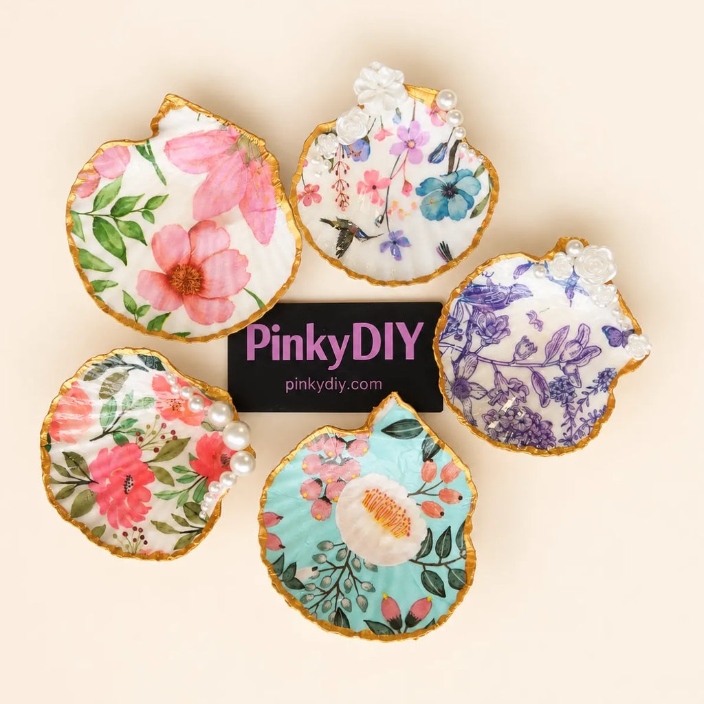 Decoupage Seashell Trinket Dish DIY Kit