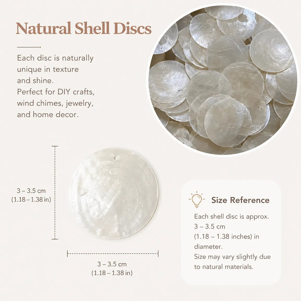 Natural Mother of Pearl Wind Chime | Handmade Wooden Wall Hanging Decor