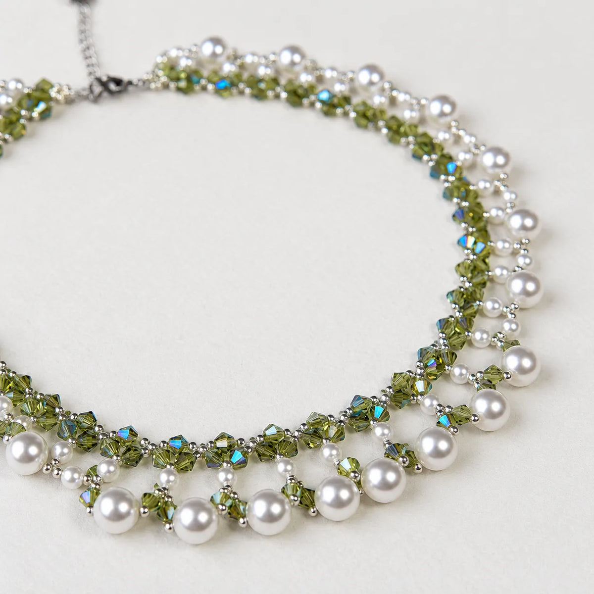 Forest Green Faux Pearl Beaded Necklace DIY Kit – Easy Jewelry Making Kit