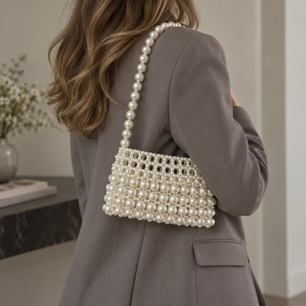 Ivory Faux Pearl Shoulder Bag DIY Kit – Beaded Bag Making Kit