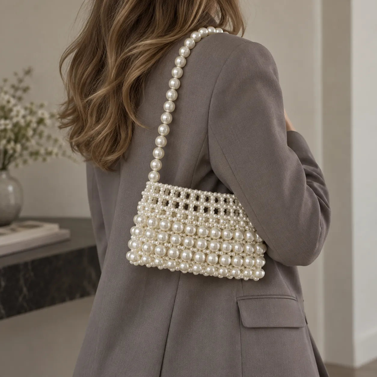 Ivory Faux Pearl Shoulder Bag DIY Kit – Beaded Bag Making Kit