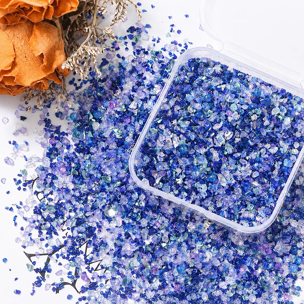Ocean Blue Crushed Crystal Mix Pack – 30g | DIY Bedazzle Materials