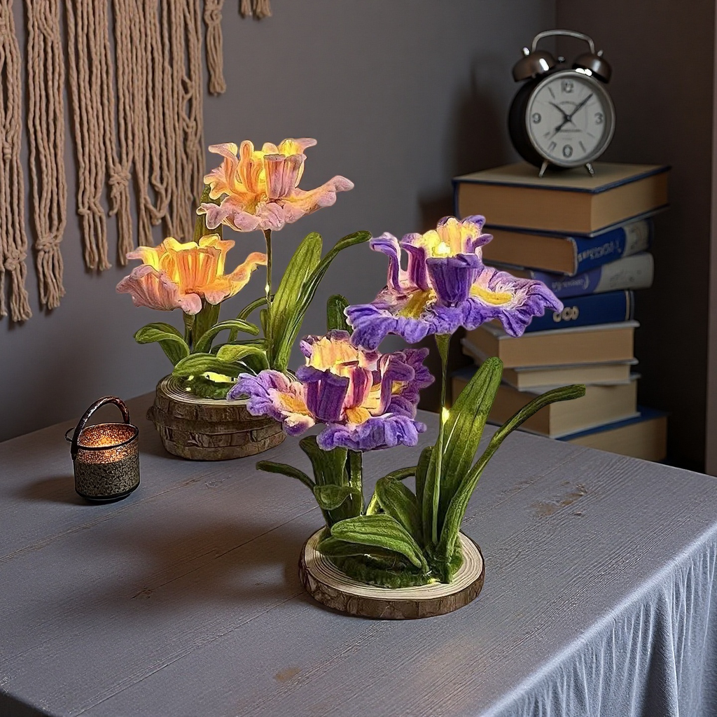 DIY Pipe Cleaner Iris Night Light Kit – Handmade Flower Lamp Gift for Mom & Girlfriend