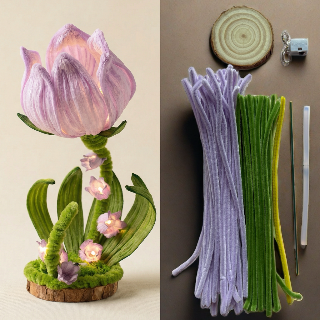 Handmade DIY Pipe Cleaner Kit – Lily of the Valley Night Light for Bedroom & Creative Decor