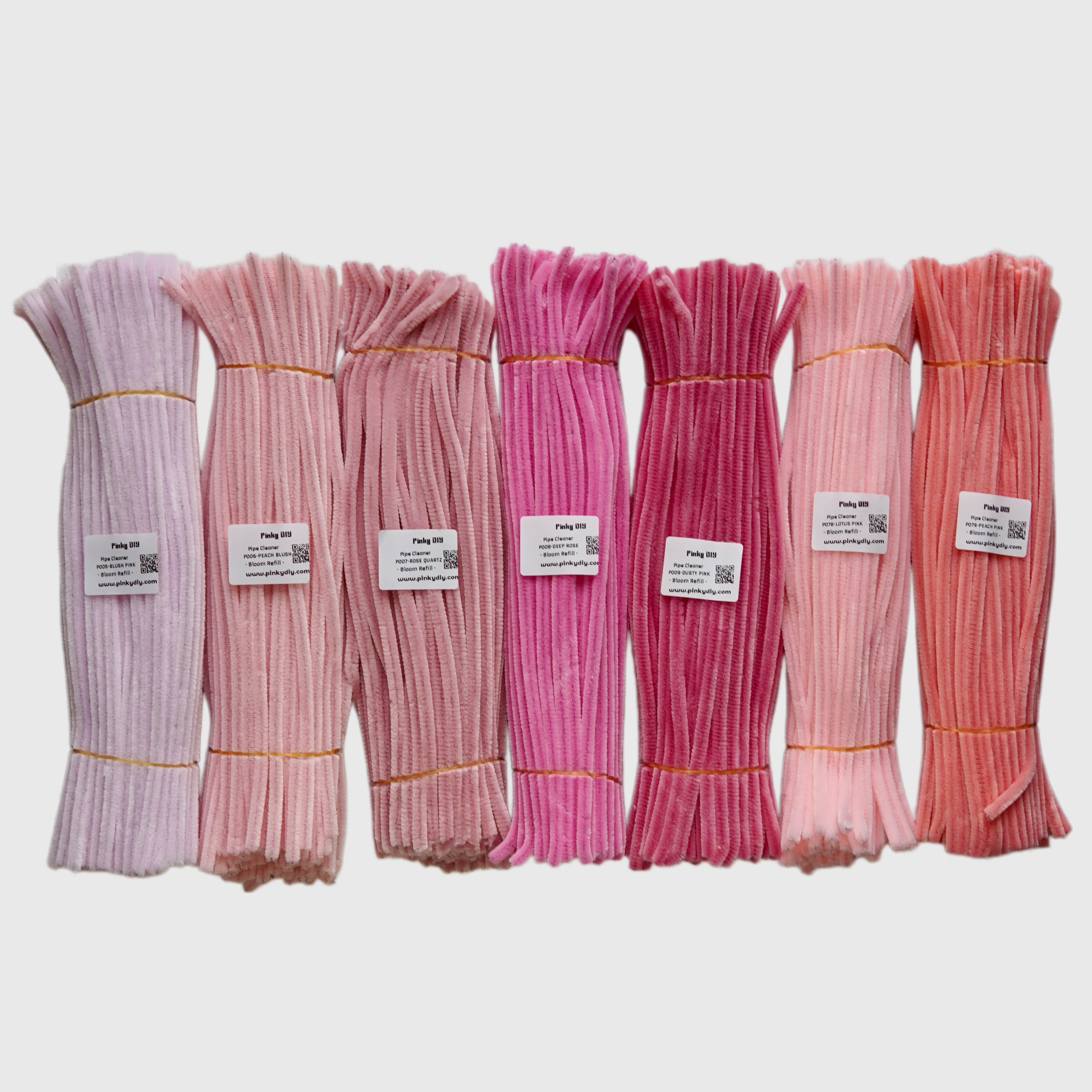 Pink Pipe Cleaner Stems (Blush, Rose & Baby Pink) | DIY Craft Supplies