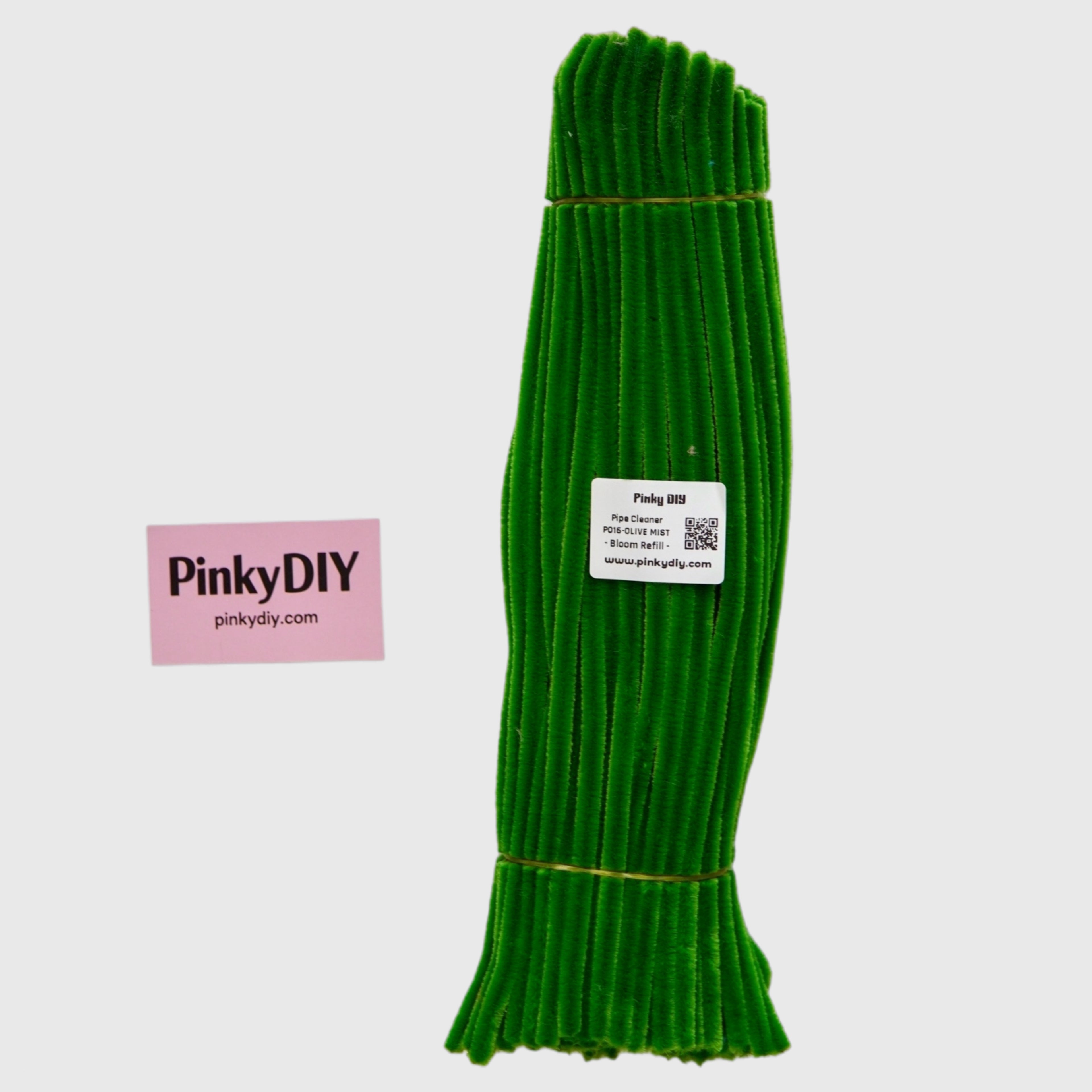 Green Pipe Cleaner Stems (Avocado, Mint & Matcha Tones)  | Soft Craft Stems for DIY Flowers