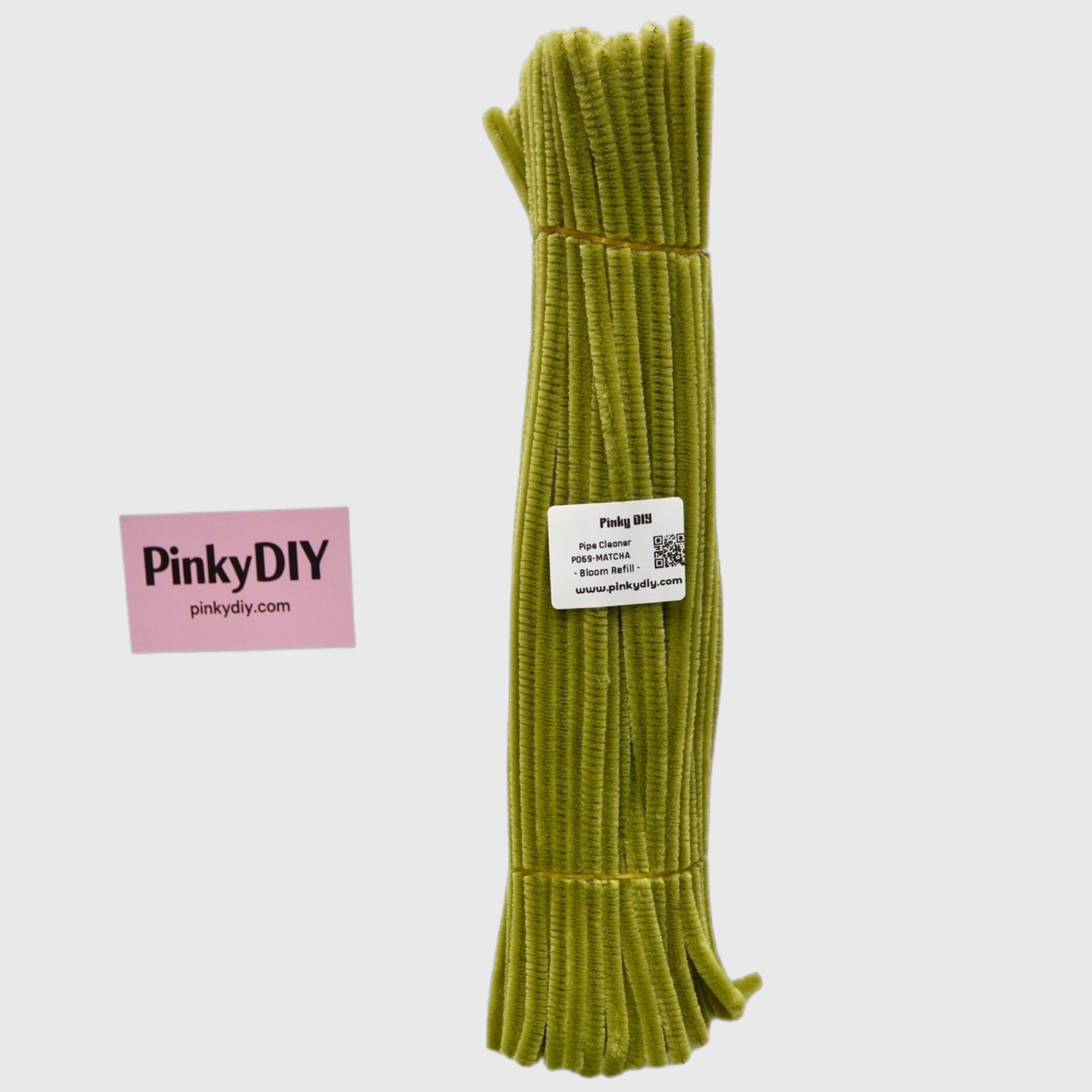 Green Pipe Cleaner Stems (Avocado, Mint & Matcha Tones)  | Soft Craft Stems for DIY Flowers