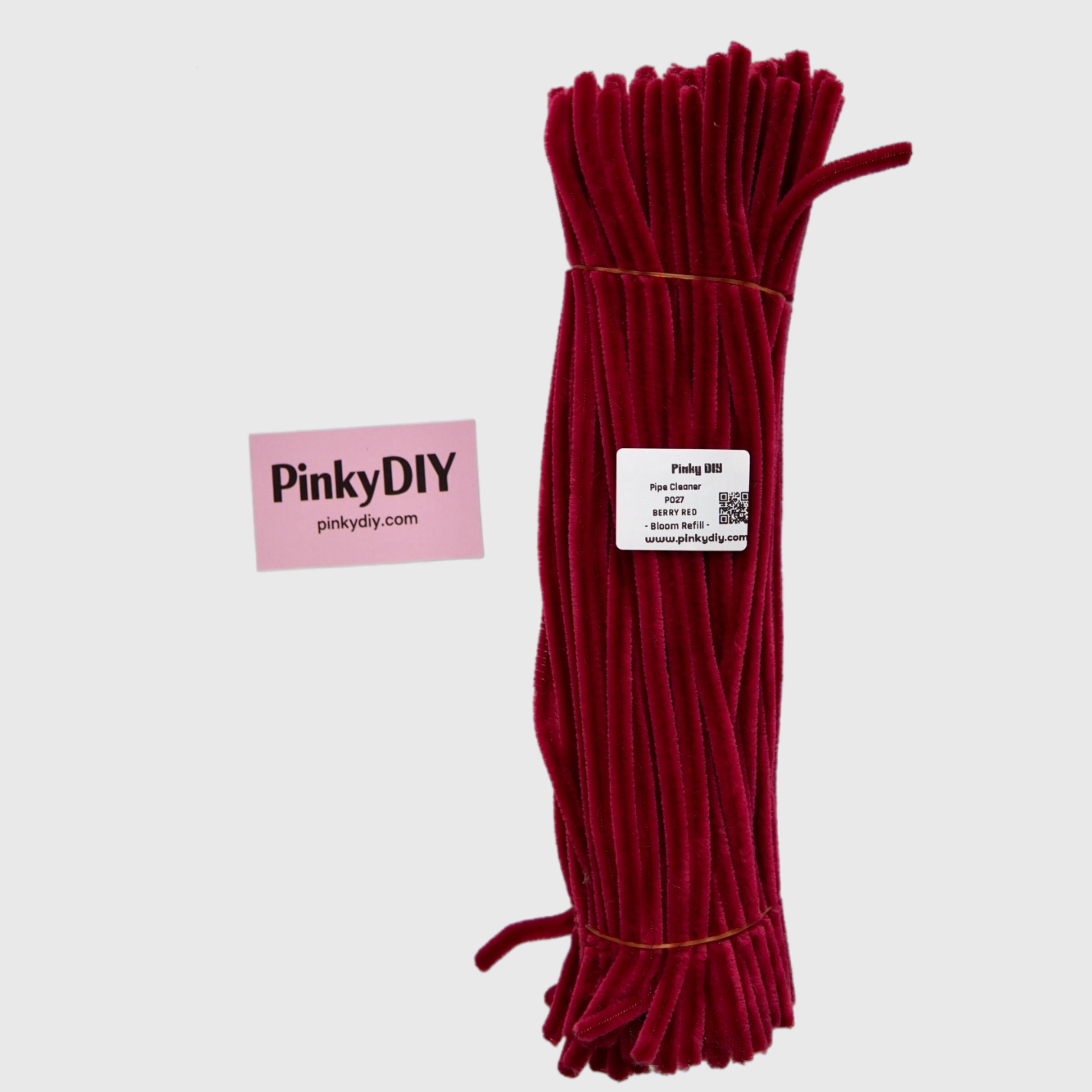 Red Pipe Cleaner Stems (Crimson, Cherry & Rose Red Tones)