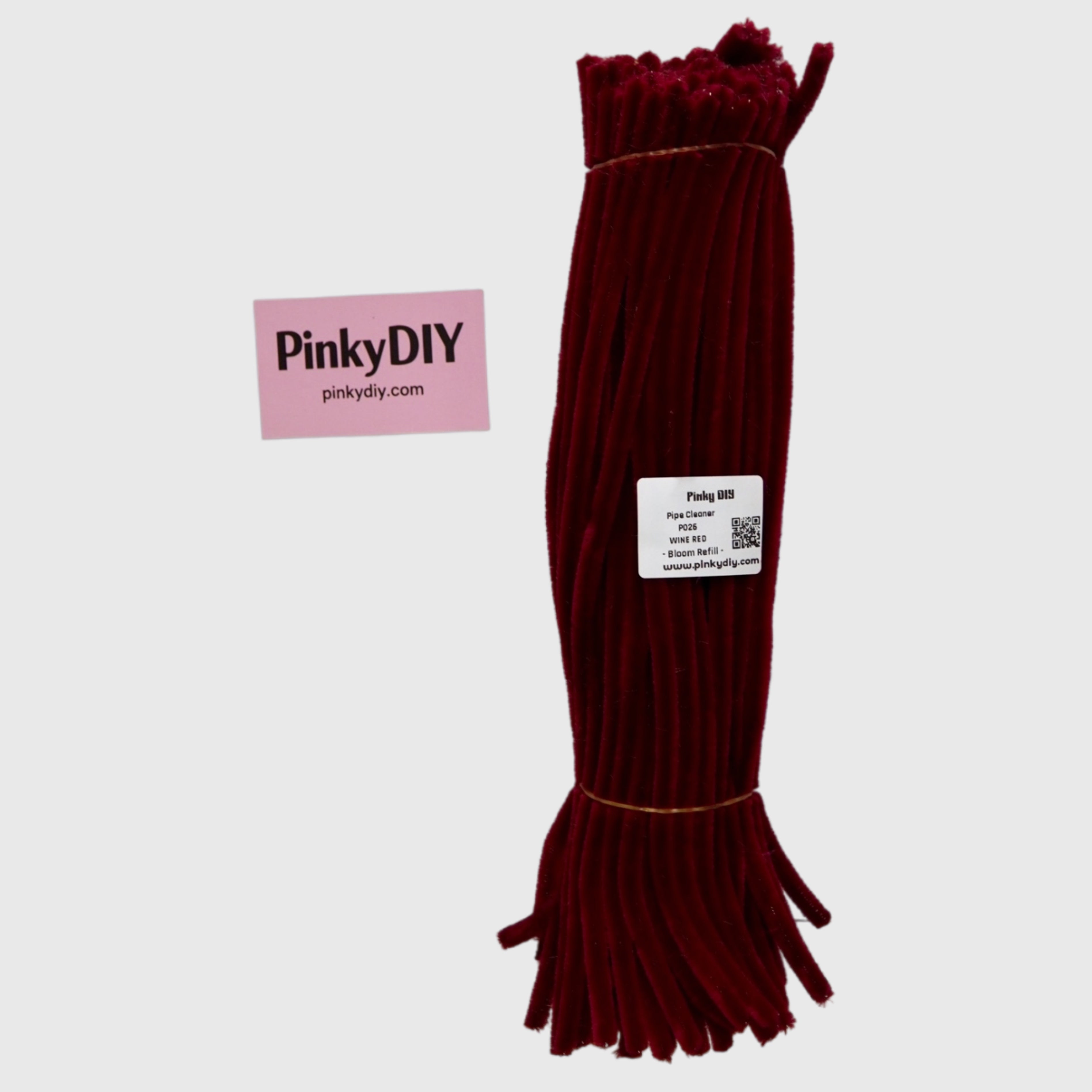 Red Pipe Cleaner Stems (Crimson, Cherry & Rose Red Tones)
