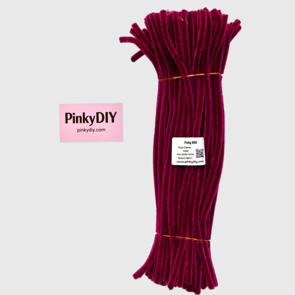 Red Pipe Cleaner Stems (Crimson, Cherry & Rose Red Tones)