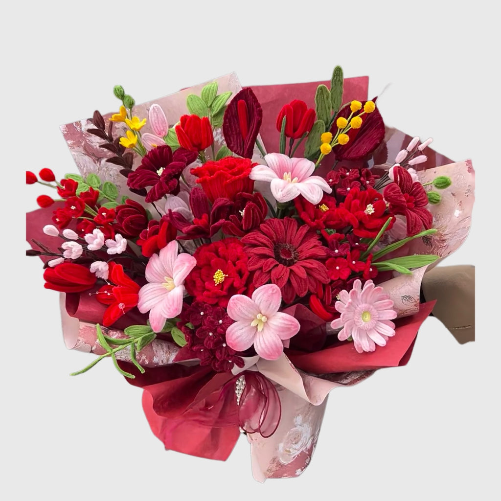 Red Pipe Cleaner Stems (Crimson, Cherry & Rose Red Tones)