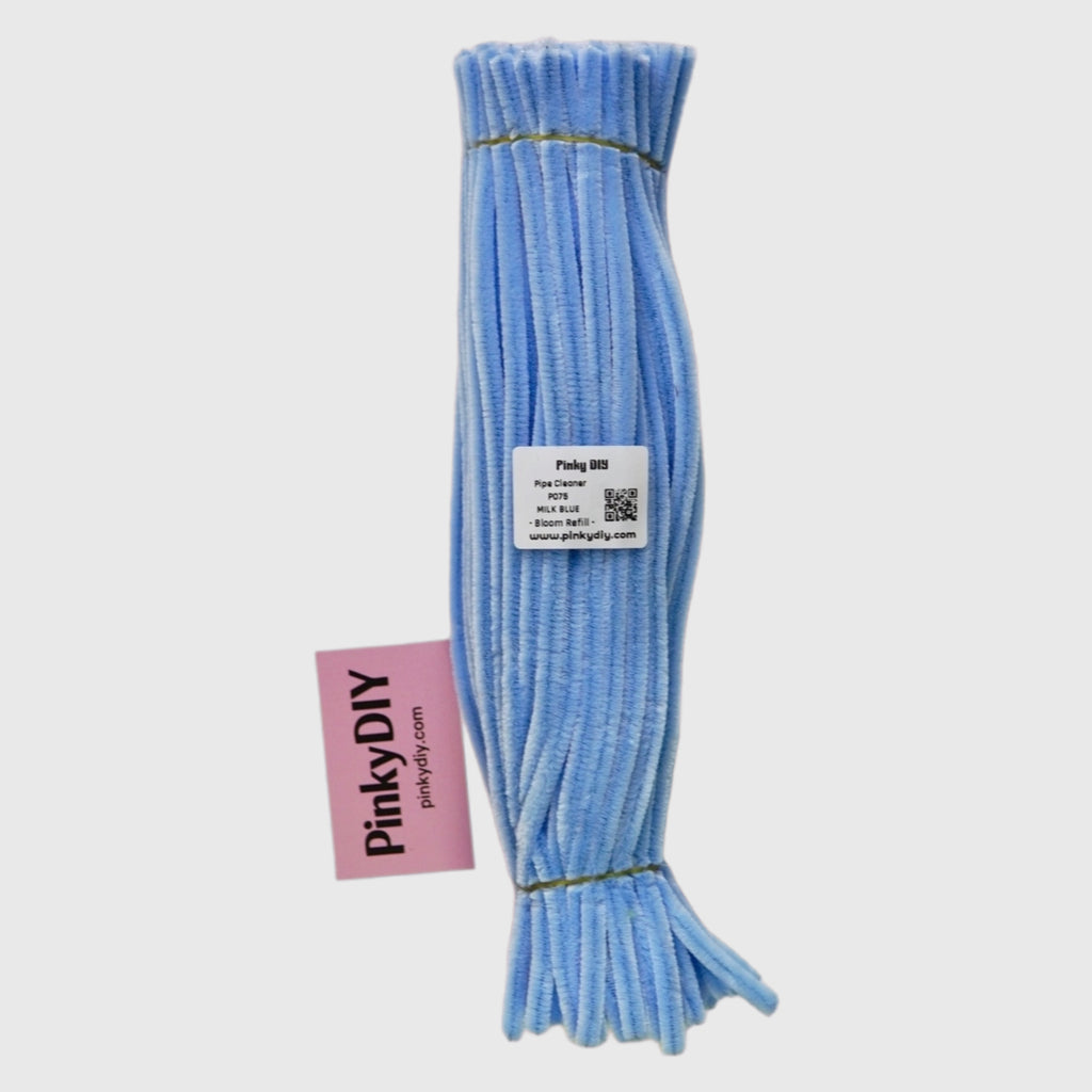Blue Pipe Cleaner Stems (Sky, Baby & Navy Blue Tones)