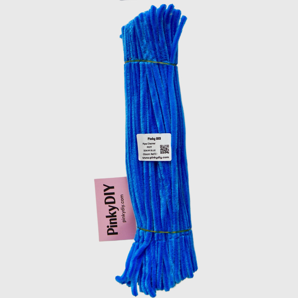 Blue Pipe Cleaner Stems (Sky, Baby & Navy Blue Tones)