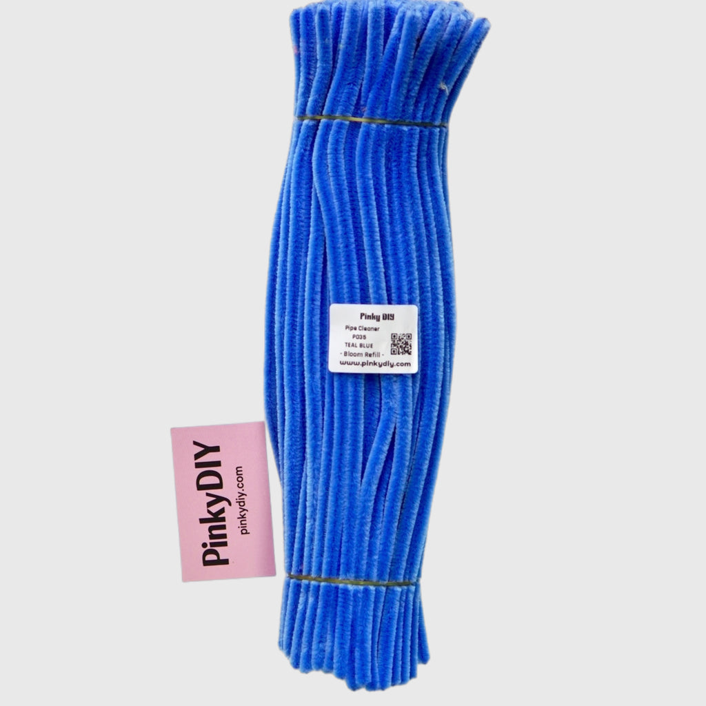 Blue Pipe Cleaner Stems (Sky, Baby & Navy Blue Tones)