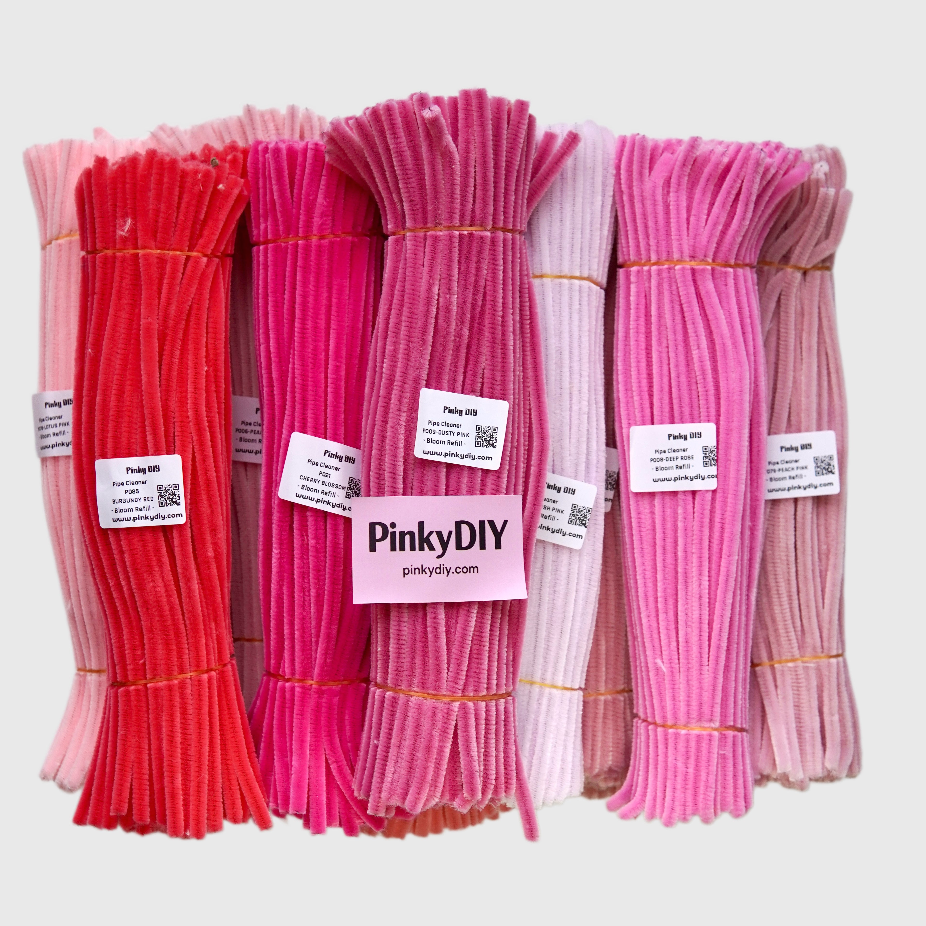 Pink Pipe Cleaner Stems (Blush, Rose & Baby Pink) | DIY Craft Supplies