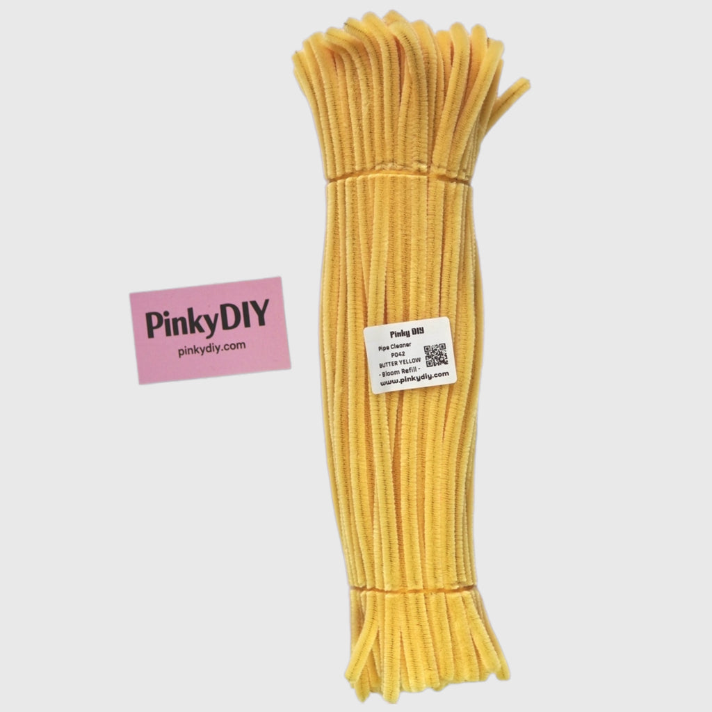 Yellow & Orange Pipe Cleaner Stems (Butter, Lemon & Golden Yellow) - for DIY Crafts