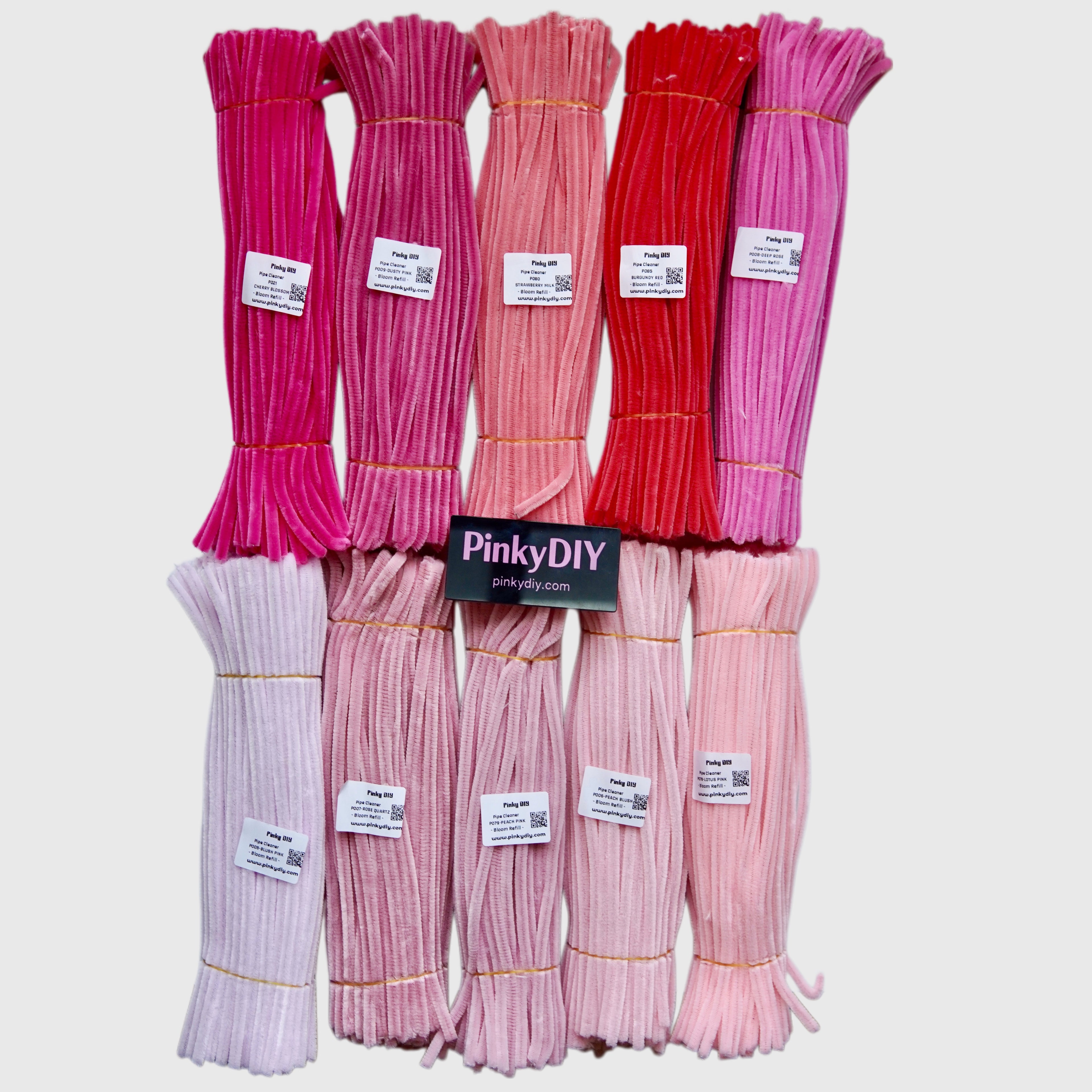 Pink Pipe Cleaner Stems (Blush, Rose & Baby Pink) | DIY Craft Supplies
