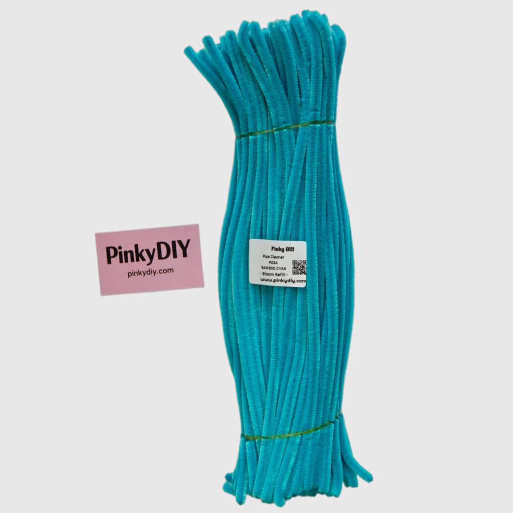 Teal, Blue & Green Pipe Cleaner Stems (Mint, Teal & Aqua Tones) - for DIY Crafts