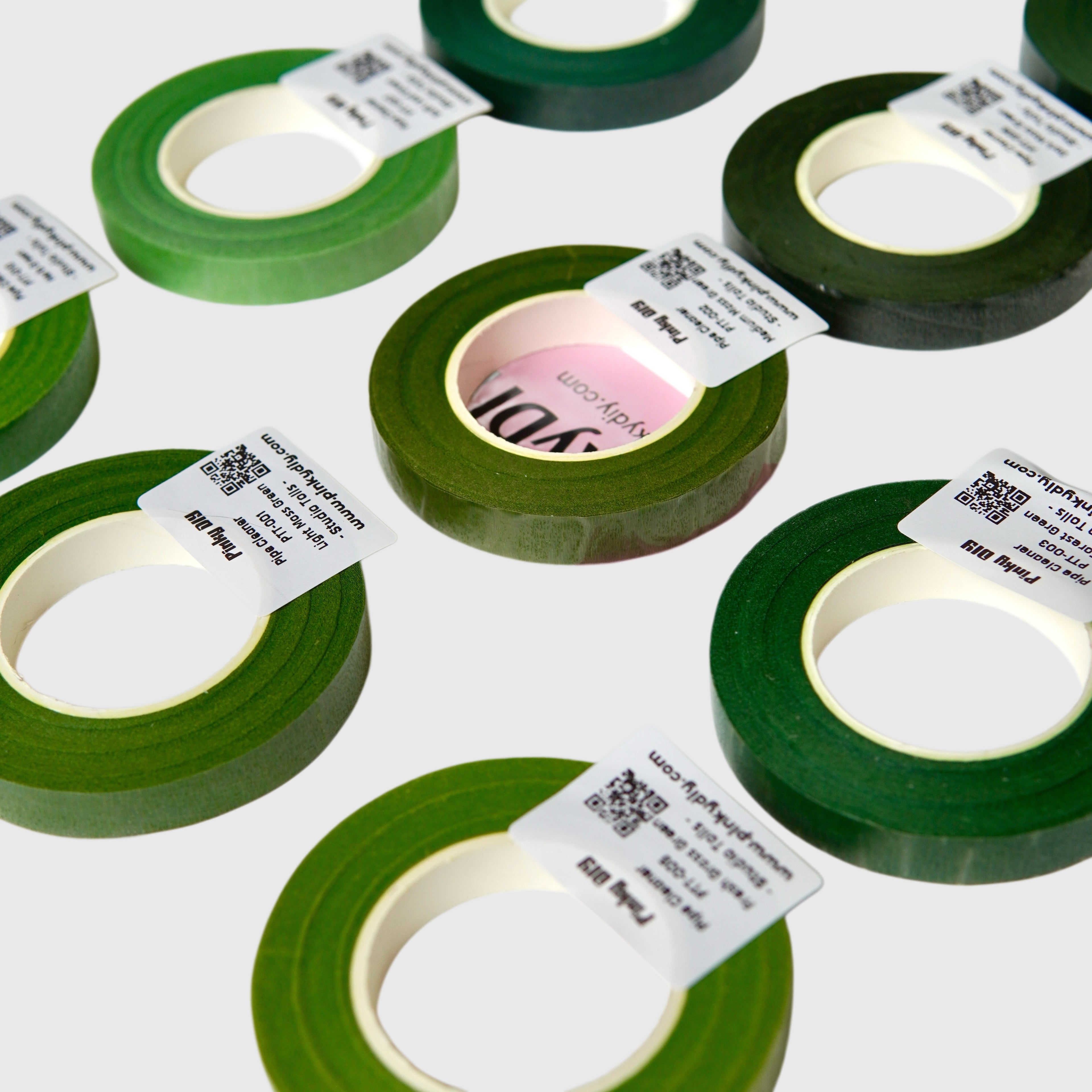Green Floral Tape (Leaf, Moss & Olive Tones) - for DIY Crafts & Pipe Cleaner Flowers