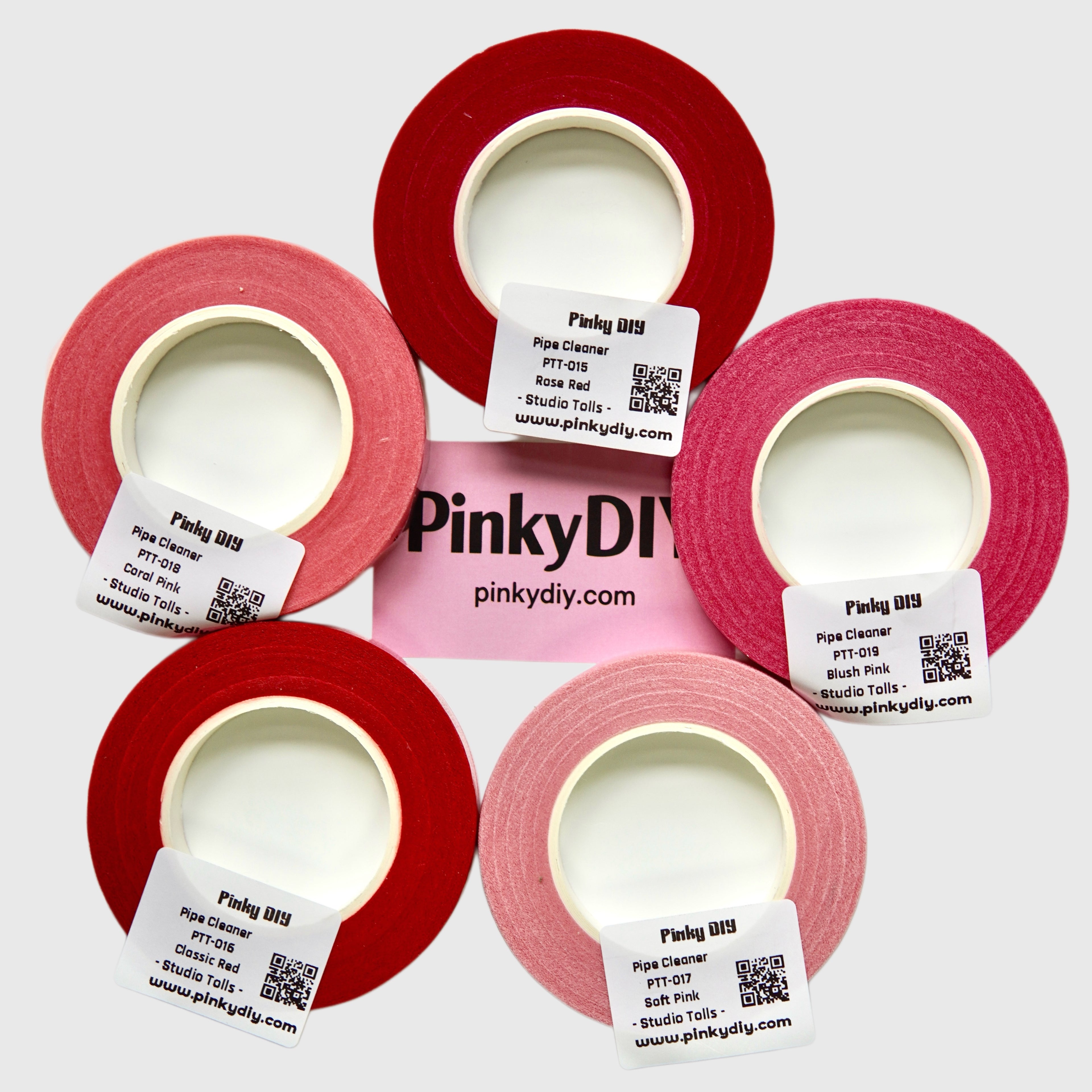 Red & Pink Floral Tape (Rose, Blush & Coral Tones) - for DIY Crafts & Pipe Cleaner Flowers