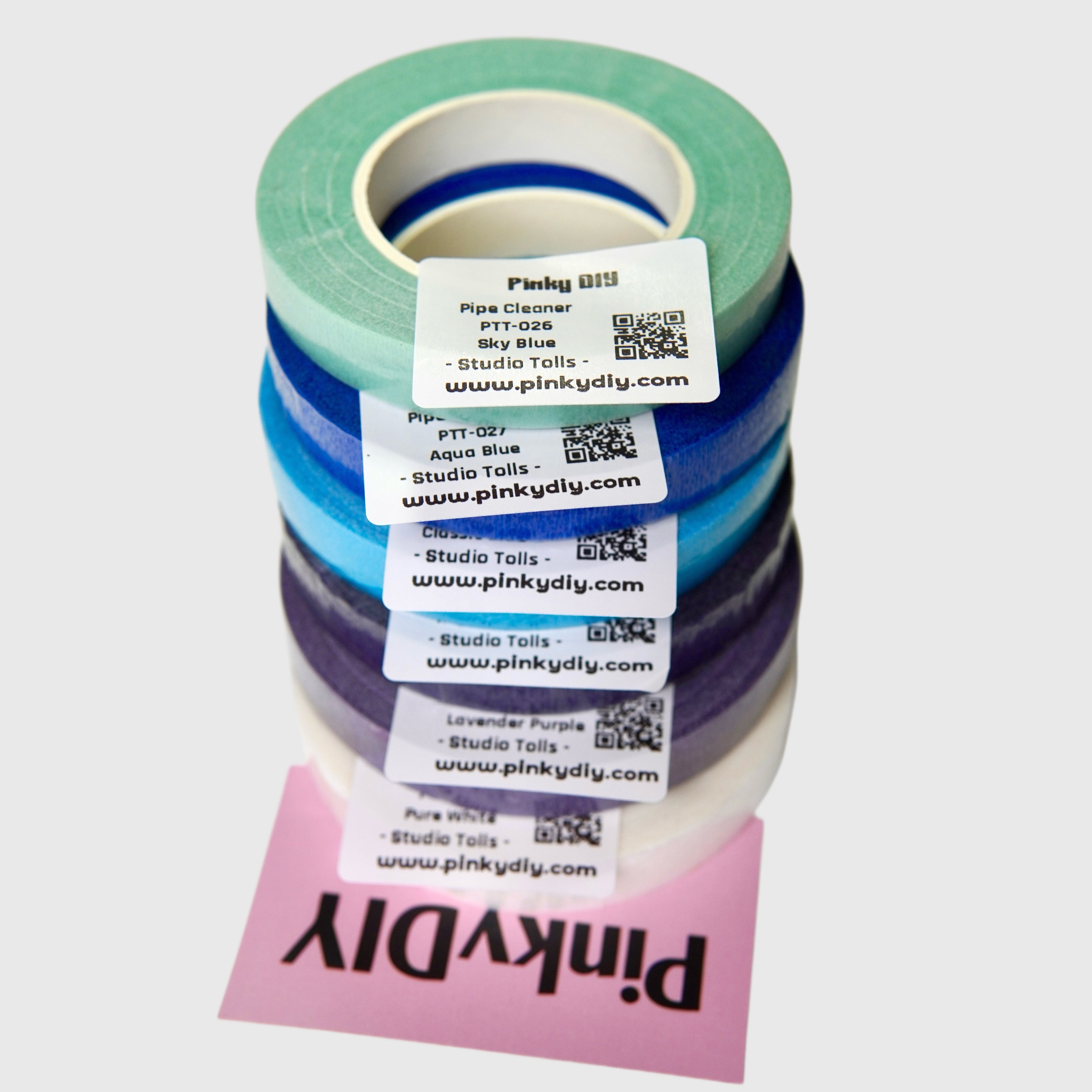 Blue, Purple & White Floral Tape (Sky, Aqua & Lavender Tones)