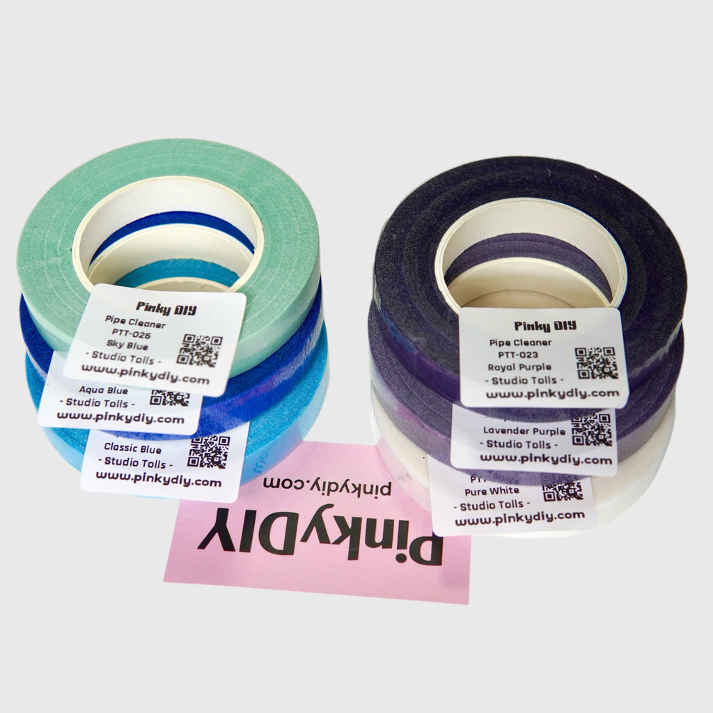 Blue, Purple & White Floral Tape (Sky, Aqua & Lavender Tones)