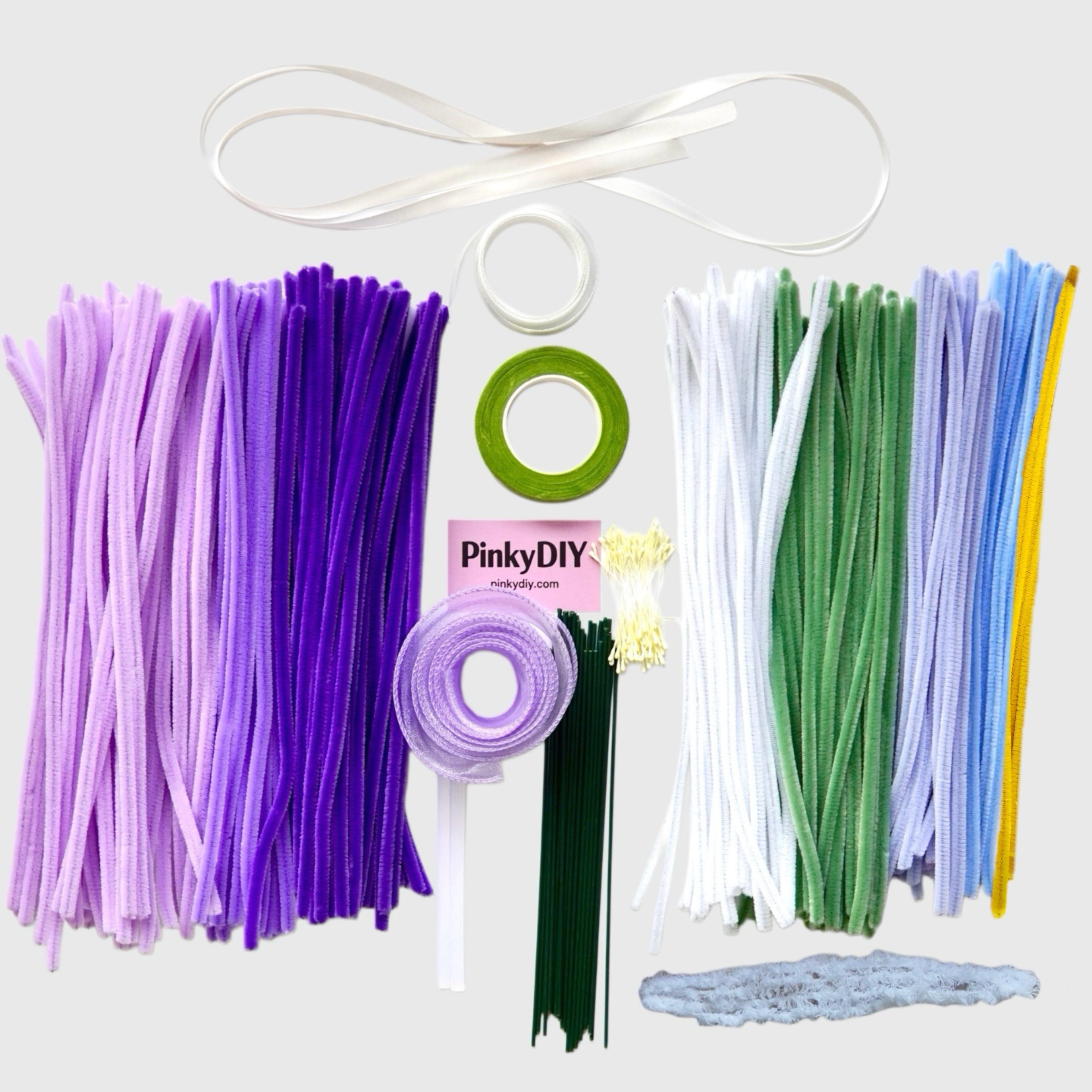 Spring Purple Pipe Cleaner Hand Bouquet Kit – DIY Flower Craft Gift Set