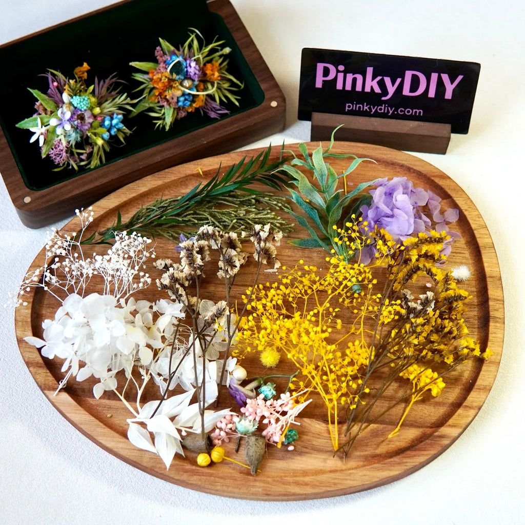Kit DIY Bagues Fleuries (Lot de 2) - Mélange Sauvage - Bagues Mini Bouquets Faits Main